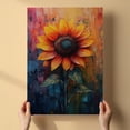 thumbnail image 3 of Sunflower Flower Canvas Wall Art 8x12 inches - Muted Neutral Rustic Floral Sunflower Flower Watercolor Artwork for Bedroom, 3 of 5