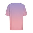 thumbnail image 3 of Annhoo Women'S Summer Clothes Oversized V-Neck Gradient Tops Loose Short Sleeve Blouse Going Out Trendy T-Shirts, 3 of 7