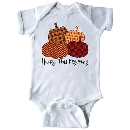 

Inktastic Happy Thanksgiving Cute Pumpkin Patterns Gift Baby Boy or Baby Girl Bodysuit