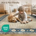 thumbnail image 4 of ODIKA 2'x3' Washable Accent Rug Pet Friendly, Bedside Mat Vintage Boho Retro Trellis Motif Distressed Frame for Bedroom, Nursery, RV, 4 of 7
