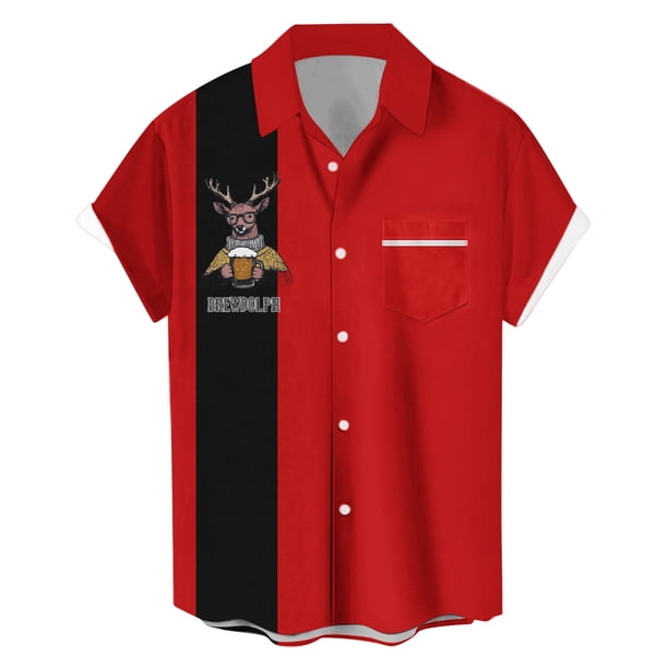 Camisas de Lino para Hombres, Manga Corta Camisa de Boliche Vintage con Cuello Cubano, Botón de Verano de Playa Casual