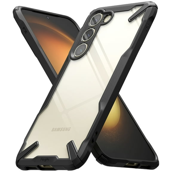 Ringke Fusion-X [Anti-Scratch Dual Coating] Compatible with Samsung Galaxy S23 Plus 5G Case, Augmented Bumper Clear Hard Back Heavy Duty Shockproof Advanced Protective Cover - Black