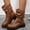 Brown, variant on Pennysue Women's Mid-Calf Boots Motorcycle Biker Riding Boots with Buckles Round Toe Platform Dress Boot