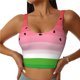 thumbnail image 1 of Fotbe Watermelon Sujetador Deportivo Largo sin Aros para Mujer con Almohadillas y Soporte Medio, Transpirable y Absorbente, Camiseta Tipo Chaleco o Tank Top-Large, 1 of 8
