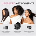 thumbnail image 2 of TYMO Ionic Hair Dryer with Diffuser & Comb Attachment, 300M Ions Blow Dryer for Curly Hair, Lightweight Travel Size with Cool Shot Button, Black, 2 of 7