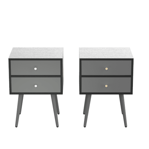Modern Bedside Tables Set of 2,Nightstand with Storage Drawer Chic