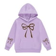 thumbnail image 3 of Yiyuu Girls Bow Leopard Hooded Sweatshirt Soft Pullover Hoodie with Pocket, Sizes 2-13, 3 of 3