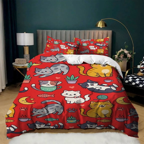 3 Pieces Bedding Duvet Cover Set with with Pillowcases-Lightweight Bedding Set Ultra Soft Quilt Cover Set