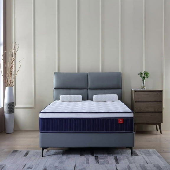 Alwyn Home Innerspring Mattress Medium Hybrid Mattress in a box With Certipur-US Certified Pocket Spring, Pressure Relief, and Motion Isolation