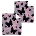 thumbnail image 2 of BZSMCE Towel Cotton Face Towel Soft Hand Towels Fashion Blush Butterflies Pattern, 2 of 9