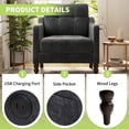 thumbnail image 5 of LEGAHOME Accent Chair for Living Room, Chenille Upholstered Armchair with Solid Wood Leg, Mid Century Single Sofa Chair for Living Room, Bedroom, Reading Corner, Dark Gray, 5 of 8