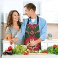 thumbnail image 6 of Christmas Colored Pattern Elegant Texture Apron Set with Oven Mitts Pot Holders Set of 5 Kitchen Stuff Accessories, 6 of 6