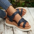 thumbnail image 4 of Yyuenw Women’s Open Toe Multi Band Wedge Sandals Lightweight PU Casual Outdoor Holiday Shoes, 4 of 9