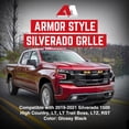 thumbnail image 4 of American Modified Armor Grille 2019-2021 Chevy Silverado 1500, Glossy Black, 4 of 8