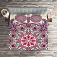 thumbnail image 2 of Ambesonne Mandala Quilted Coverlet 3 Pcs, Detailed Boho Floral Herb, King Size, Multicolor, 2 of 2