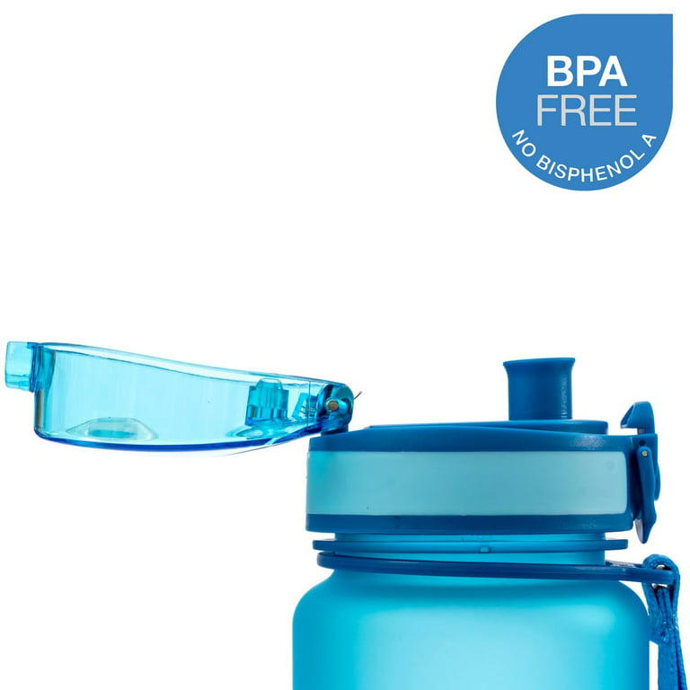 Embrava Best Sports Water Bottle - 32oz Large - Fast Flow, Flip Top Leak  Proof Lid w/One Click Open - Non-Toxic BPA Free & Eco-Friendly Tritan  Co-Polyester Plastic (blue) 