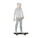 thumbnail image 3 of Figura de acción a escala 1:64 con monopatín desmontable, ideal para decoración del hogar. Blanco, 3 of 7