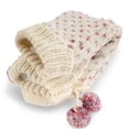 thumbnail image 2 of BambooMN Thermal Fuzzy Fleece-Lined Non-Slip Cabin Crew Socks - Beige Rainbow - Extra Large - 1 Pair, 2 of 5