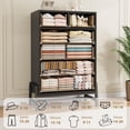 thumbnail image 6 of EastVita 6 Dresser for Bedroom Freestanding 46.6 in Tall Drawer Dresser with Storage Wooden Closet Storage Chest for Home Office Natural Oak and Black, 6 of 6