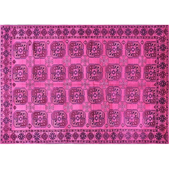 Ahgly Company Indoor Rectangle Southwestern Pink Country Area Rugs, 5' x 7'