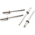thumbnail image 1 of GHSDFBB Stainless Steel Blind Rivets 1/8"x1/4" (4-4) Open End Type Pop Rivet Grip Range 3/16-1/4 inch (50 Pack), 1 of 3