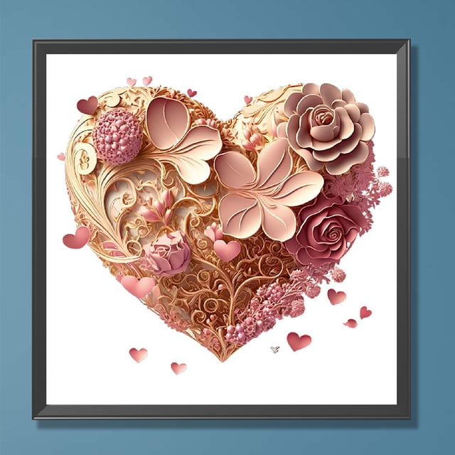 Cuadros Decorativos 5D bricolaje taladro redondo completo diamante pintura amor rosas Kit decoración del hogar (NH3679) Wdftyju de costura negro 4 estilos
