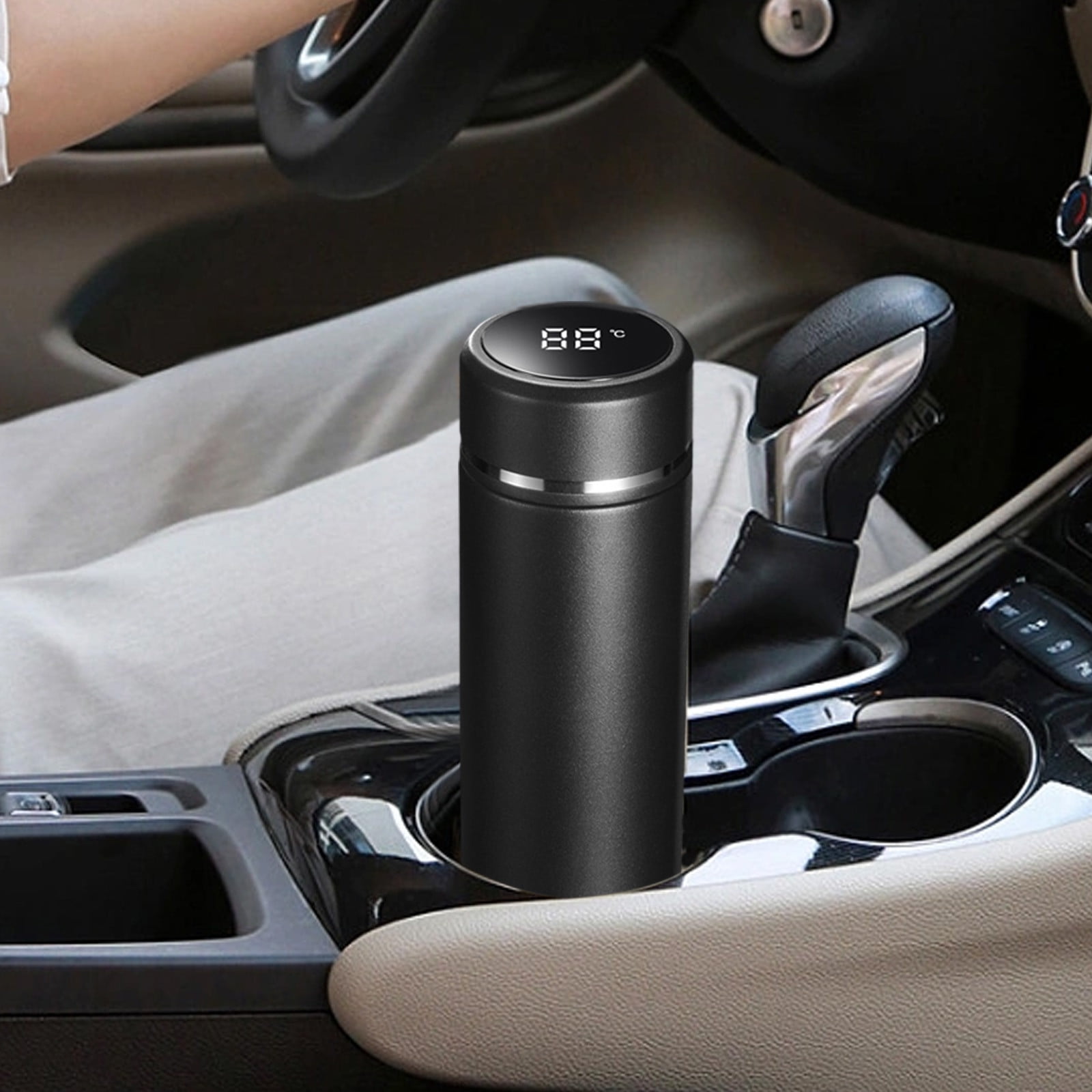 LSLJS Stainless Steel Insulated Water Bottle, 17oz Poratble Vacuum Tumbler Cup with Temperature Digital Display, Hot & Cold Double Walled Thermos Simple Style BPA-Free Reusable Sports Water Bottle