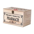 thumbnail image 3 of Caja de madera para guardar primeros auxilios con estampado francés, práctica caja organizadora multifuncional para uso familiar., 3 of 10