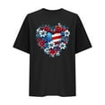 thumbnail image 5 of Cavosen Red White and Blue Shirts for Women Petite Red White and Blue Short Sleeve Round Neck T Shirts USA Flag Graphic Tops Lady L Patriotic Casual T Shirts Independence Day Tunic Tees, 5 of 8