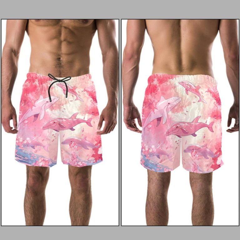 Pink dolphin swim trunks sale