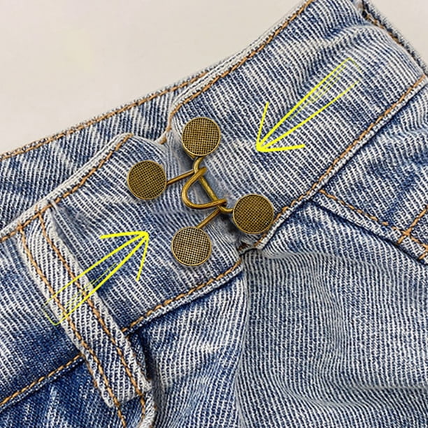 Alfileres De Botón De Jeans Pasadores de botones para jeans Hebilla de cintura de ajuste sin clavos para piezas de pantalones (Bronce) Wdftyju Libre de BPA