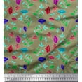 thumbnail image 1 of Soimoi Viscose Chiffon Fabric Leaves,Bird & Floral Artistic Printed Fabric 1 Yard 42 Inch Wide, 1 of 1