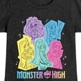 thumbnail image 3 of Monster High - Pastel Cut Out Character Spots - Toddler & Youth Girls Short Sleeve Graphic T-Shirt, 3 of 5