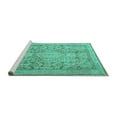 thumbnail image 2 of Ahgly Company Machine Washable Indoor Square Persian Turquoise Blue Traditional Area Rugs, 3' Square, 2 of 4