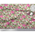 thumbnail image 3 of Soimoi Silk Fabric Camouflage Texture & Flamingo Bird Printed Fabric 1 Yard 42 Inch Wide, 3 of 3
