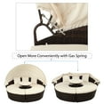 thumbnail image 4 of Outdoor Furniture Round Daybed with Retractable Canopy Height Adjustable Table Footrest Separate Seating and Removable Cushion Backyard Porch Pool Furniture, 4 of 7
