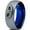 Blue Grey Dome Tungsten, variant on Tungsten Alice in Wonderland Cheshire Cat Band Ring 8mm Men Women Comfort Fit Black Dome Brushed Polished