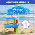 thumbnail image 3 of Mesa de agua y arena de 3 niveles Wee Wonders con sombrilla y juguetes, 3 of 8