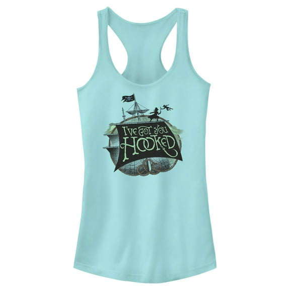 Junior's Peter Pan & Wendy I've Got You Hooked Racerback Tank Top Cancun X Small