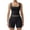 Black, variant on SHAPERX Women's 2 Piece Ribbed Knit Workout Outfits Scoop Neck Tank Top and Soft Boxer Lounge Activewear Sets
