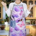 thumbnail image 6 of Purple Butterfly Lavender Pattern Apron-Garden Aprons for Women with Pockets-Cotton Linen Waterproof Kitchen Cooking Gardening Aprons Adjustable for Kitchen,Cooking,BBQ and Salon 33x27 Inch, 6 of 7