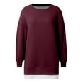 thumbnail image 3 of Women's Sweatshirts 2025 Fall Winter Long Sleeve Crewneck Zipper Slit Casual Pullover Tops Sweatshirt for Women, 3 of 6