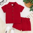 thumbnail image 3 of OYXSER Toddler Baby Girls Boy Summer Clothes 12 18 Months Short Sleeve T-Shirts Shorts Clothing Set 2pcs Cute Outfits Set, Red 2-3T, 3 of 8
