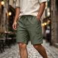 thumbnail image 2 of HappyYEE Men’s Elastic Waist Cargo Shorts, Loose Bermuda Shorts with Multi Pockets, Casual Outdoor Sports Bottoms XXL, 2 of 9