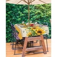 thumbnail image 3 of Fsddascl Sunflower Yellow Outdoor Tablecloth - 60x102 Inch Rectangle Table Cover, Retro Southwest Country Plant Leaf Floral Waterproof Outdoor Table Cloth with Umbrella Hole & Zipper for Patio, 3 of 7