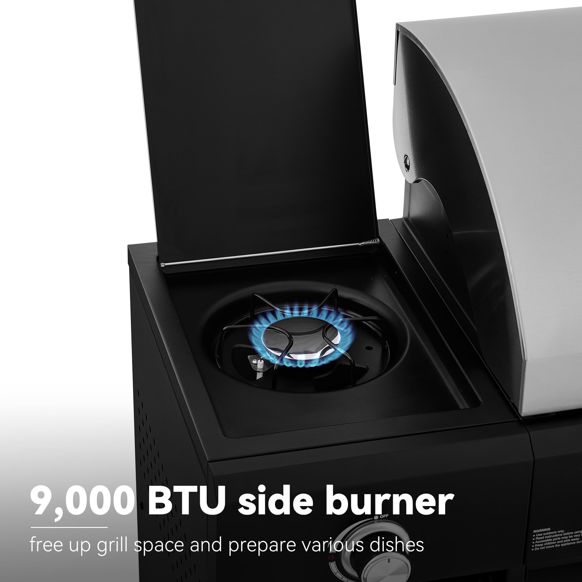Royal Gourmet OK4003T 4-Burner Gas Grill with Side Burner for Backyard Cooking, Silver & Black