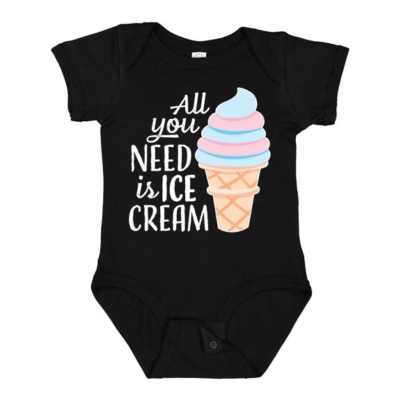 Inktastic All You Need is Ice Cream with Ice Cream Cone Boys or Girls Baby Bodysuit