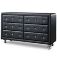 thumbnail image 1 of Baxton Studio Luminescence Commode Double 6 Tiroirs en Similicuir, 1 of 5