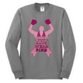 thumbnail image 2 of Wild Bobby Tough Guys Wear Pink Boxer Breast Cancer Awareness Men Long Sleeve Shirt, Heather Grey, Large, 2 of 6