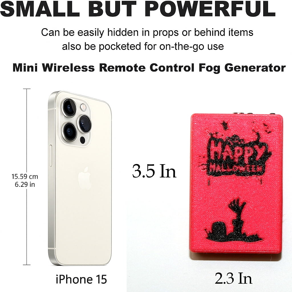 Portable Mini Fog Machine with Remote Control, Rechargeable Handheld Smoke Machine for Halloween, Photography, Cosplay, Parties & Video Effects